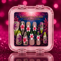 Handmade 3D Floral Press-On Nail Set – Botanical Nude