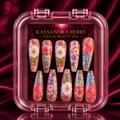 Blossom Reverie soft pink white 3D floral coffin press-on nail set