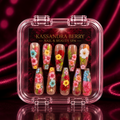 Garden Fiesta vibrant multicolor 3D bloom coffin press-on nail set