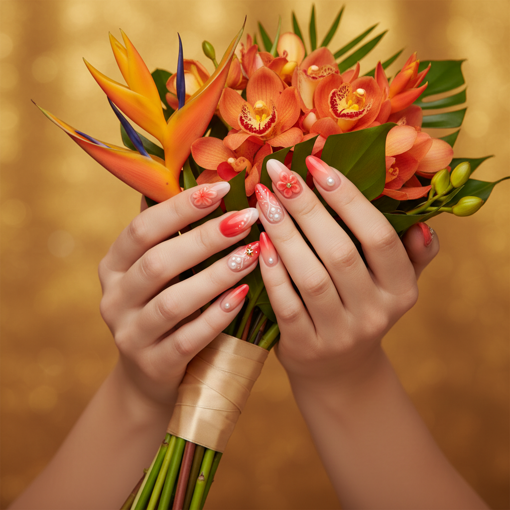 Holding flowers
